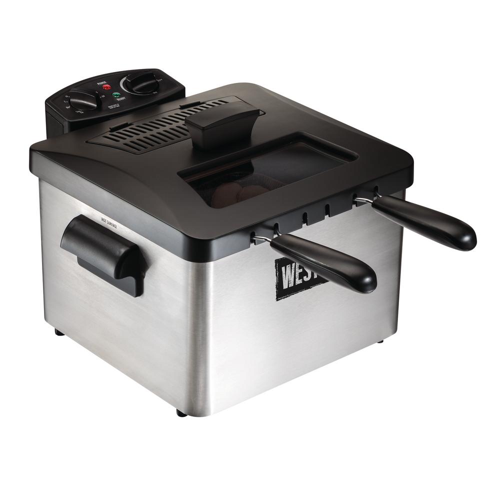 Classic Cuisine 4 Qt. 3-Basket Electric Deep Fryer (5-Piece) M030214 ...