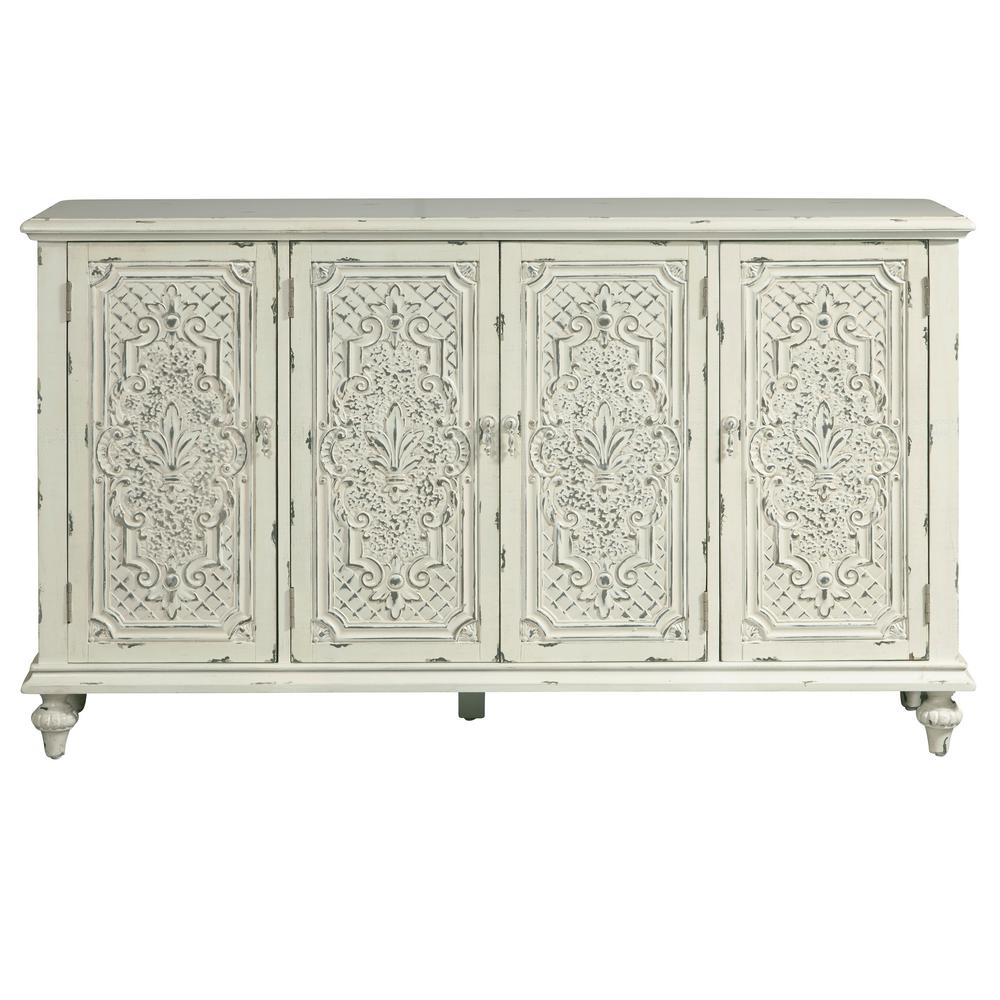 Tall Above 40 In White Console Tables Accent The White Distressed Tin Pressed Credenza
