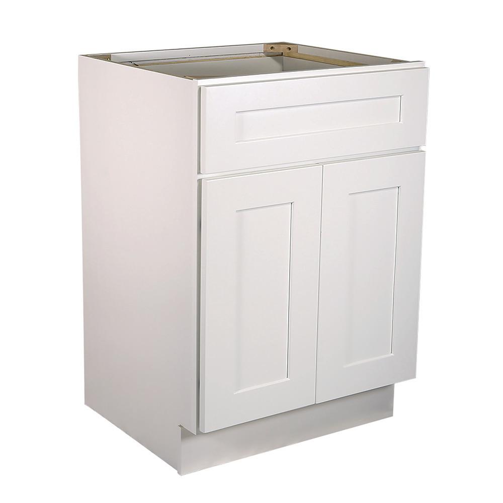 Simple White Base Kitchen Cabinets At Home Depot for Large Space