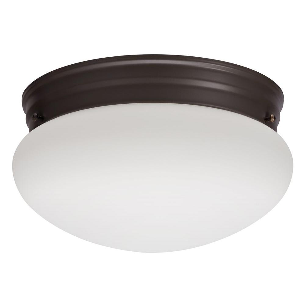 Lithonia Lighting Essentials Bronze LED Mushroom Flush Mount with Shade