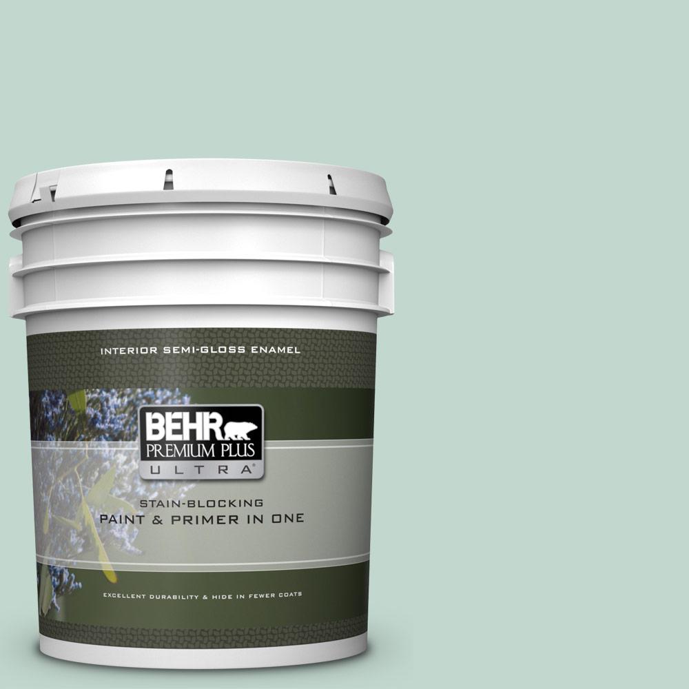 BEHR Premium Plus Ultra 5 gal. 470E3 Aqua Smoke SemiGloss Enamel