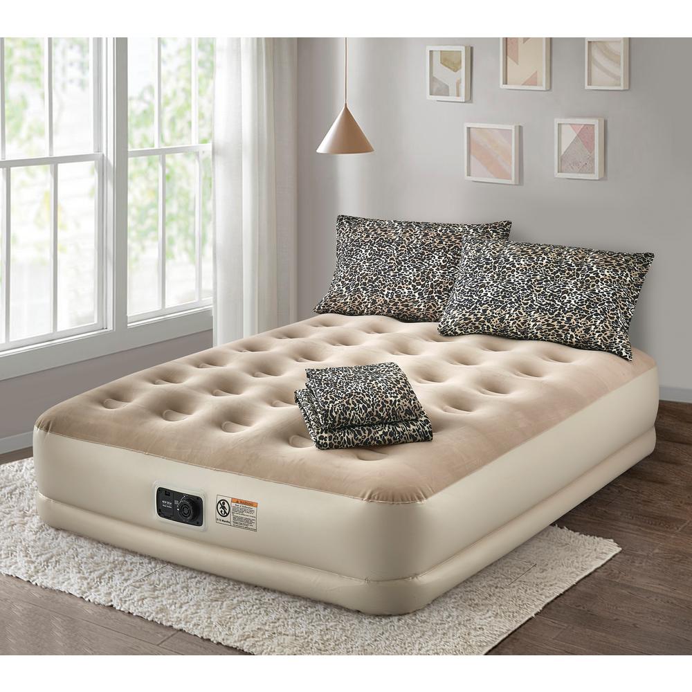 Guestroom Survival Kit Deluxe 16 In Twin Air Mattress With Complete Twin Air Mattress With Complete Leopard Bedding Set