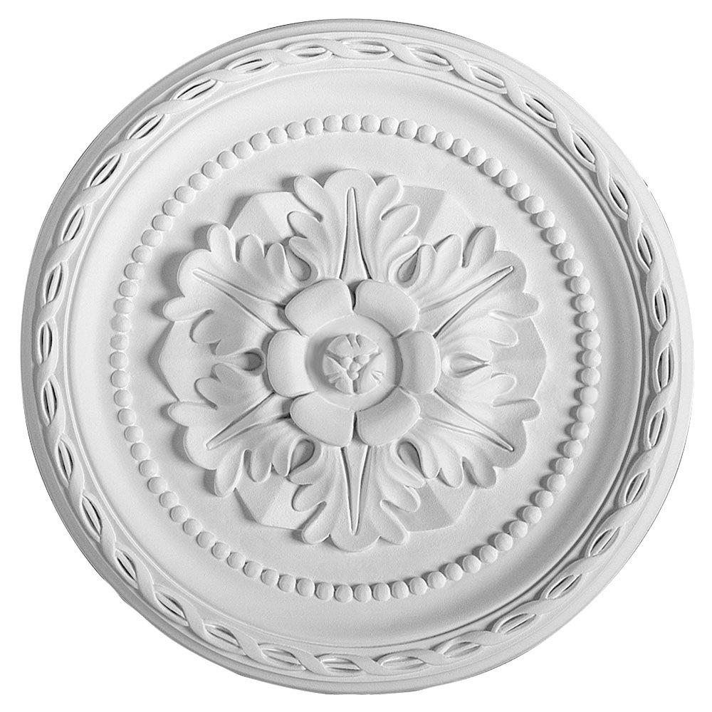 American Pro Decor European Collection 11 1 4 In X 1 3 8 In French Twist Floral And Dots Polyurethane Ceiling Medallion