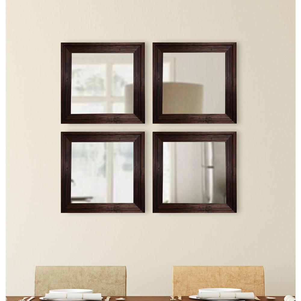 17 75 In X Barnwood Brown Square Wall Mirrors Set Of 4 S017s The Home Depot - Brown Wall Mirror Set 17 75 In X Barnwood Brown Square Wall Mirrors Set Of 4 S017s The Home Depot - Brown Wall Mirror Set