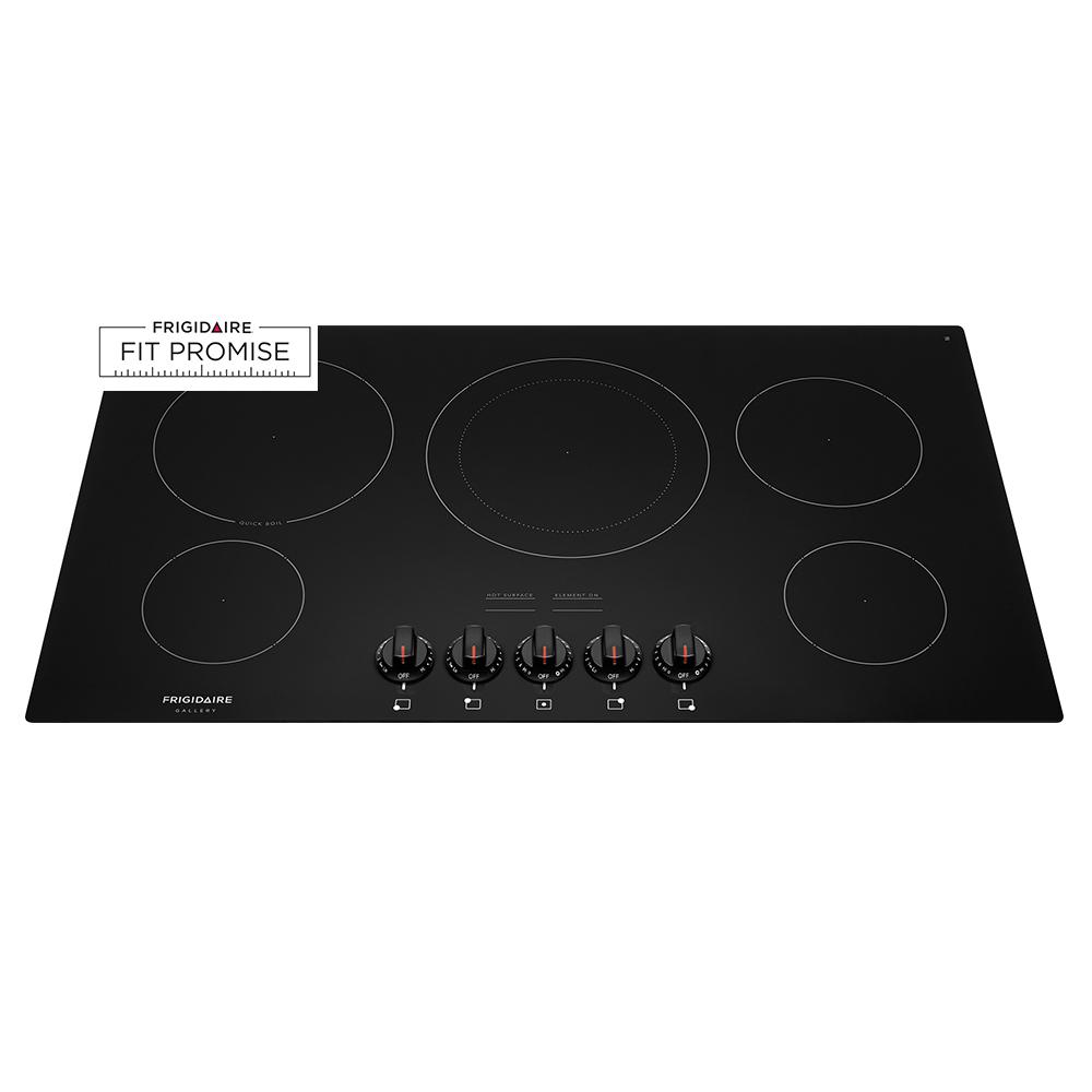 36 In Radiant Electric Cooktop In Black With 5 Elements