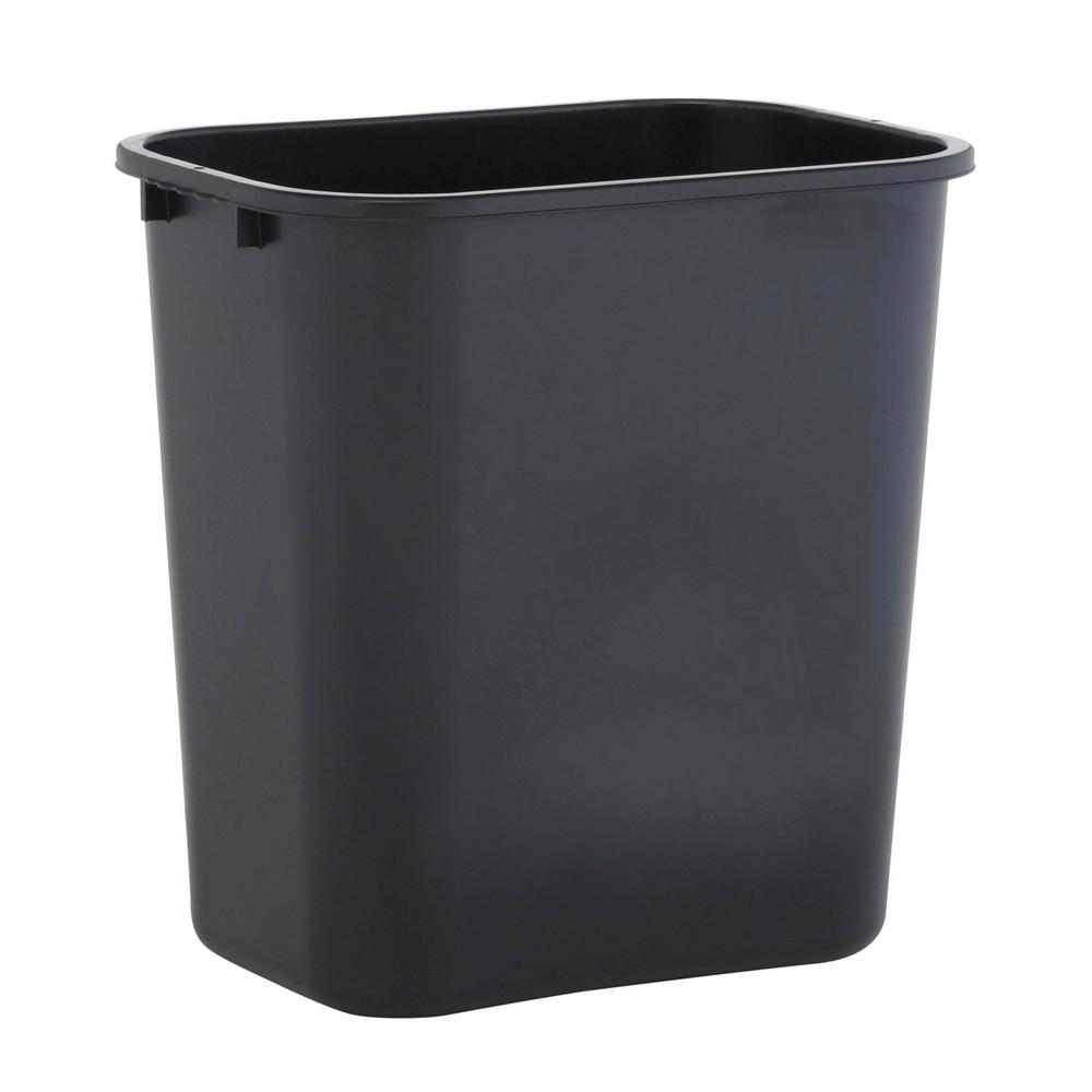 Black Wastebasket Sparco Rectangular 7 Gal