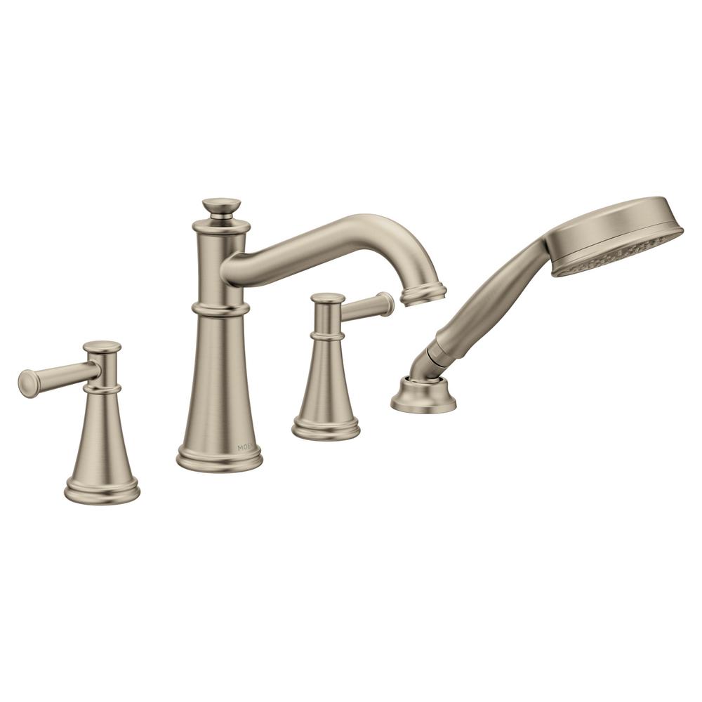 Belfield Brushed Nickel Two-handle Roman Tub Faucet Includes Hand Shower