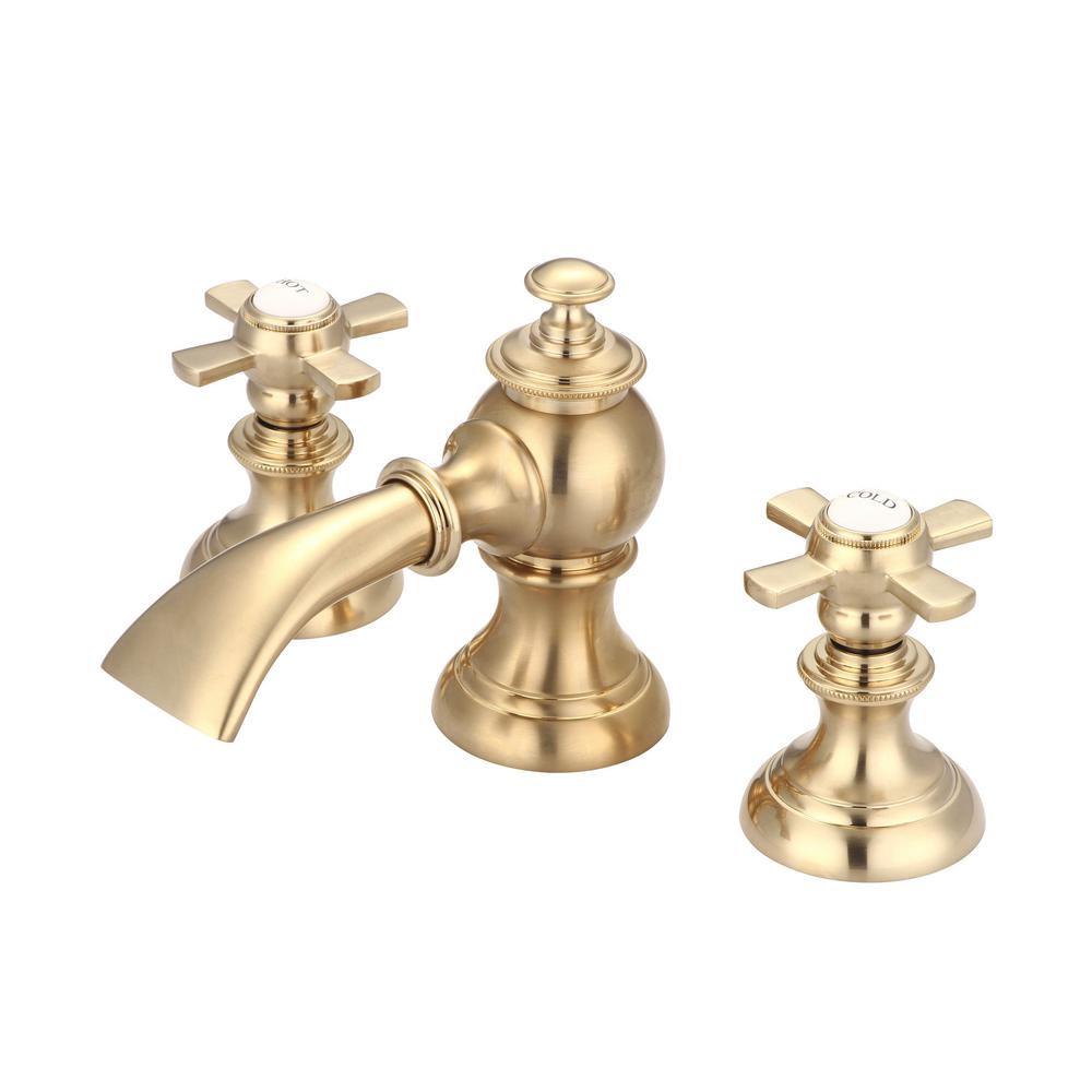 Water Creation 8 in. Adjustable Widespread 2-Handle Antique Flow Lavatory Faucet in Satin Brass was $399.0 now $279.3 (30.0% off)