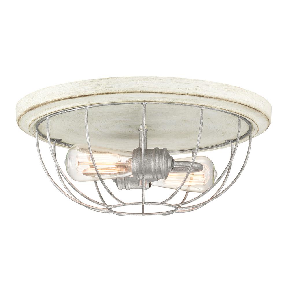 Home Decorators Collection 15 75 In 2 Light Galvanized Flush Mount Light Galvanized Flush Mount