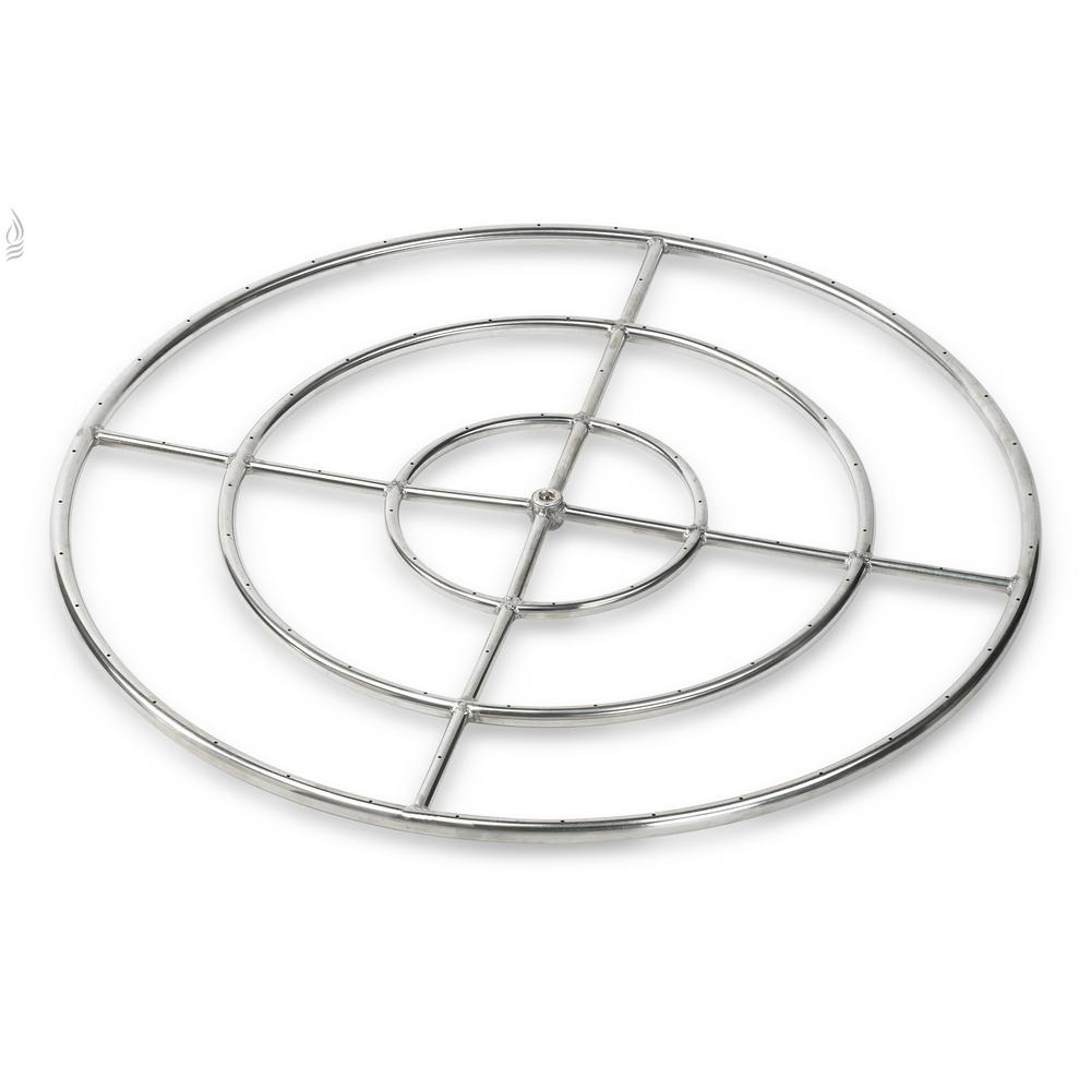 American Fire Glass 36 In Triple Ring 304 Stainless Steel Fire