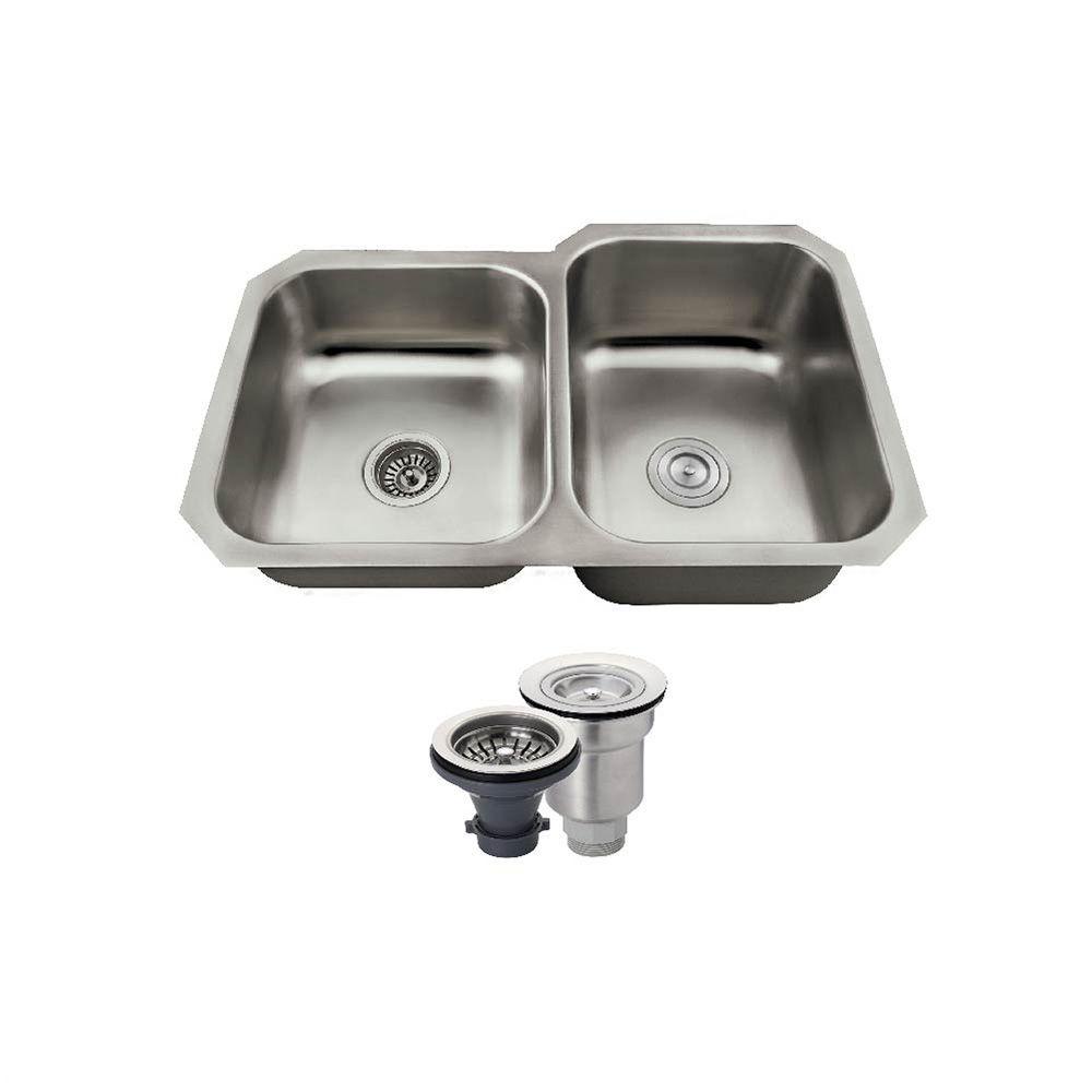 MR Direct Undermount Stainless Steel 29 in Double Bowl Kitchen MR Direct Undermount Stainless Steel 29 in Double Bowl Kitchen