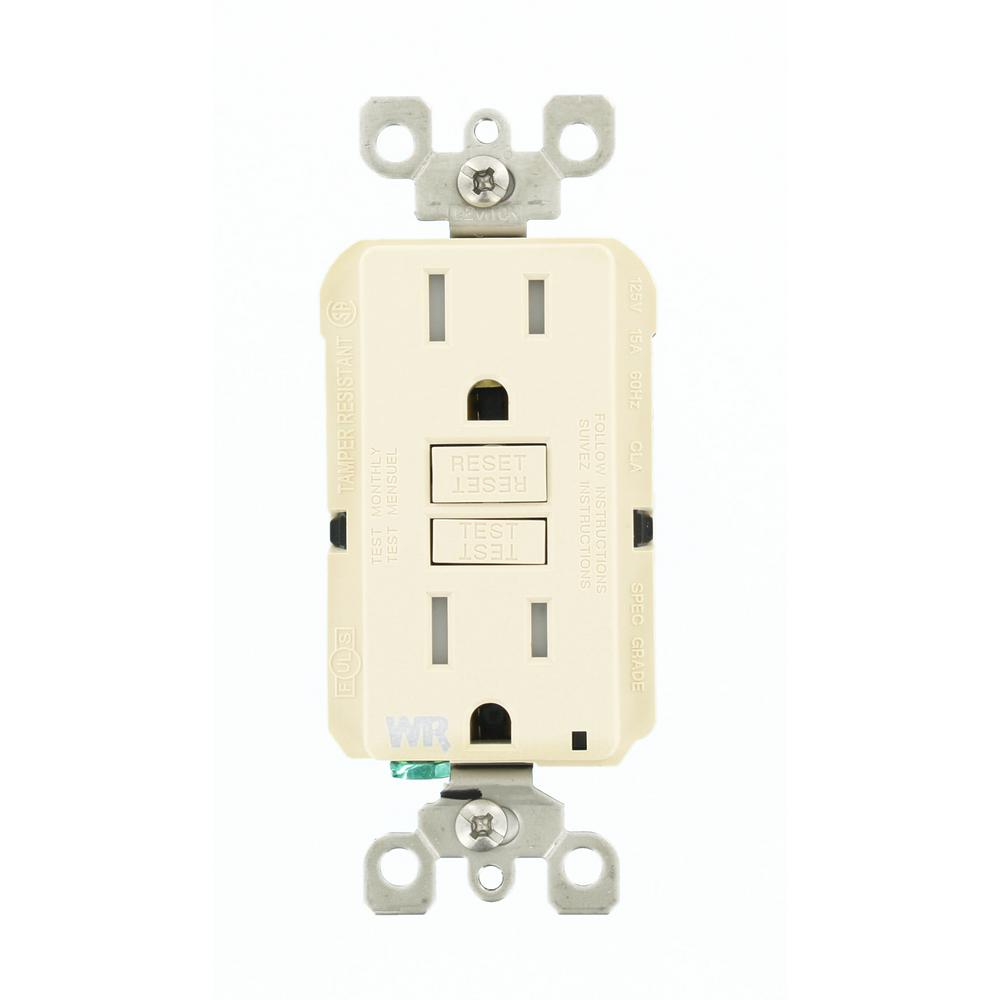 Indicator Light Almond Outdoor Electrical S 15 Amp Smartlockpro Weather Tamper Resistant Gfci Light Almond