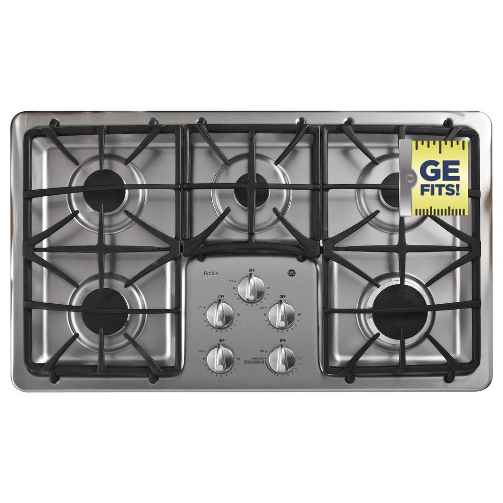 GE Profile 36 in. Gas Cooktop in Stainless Steel with 5 Burners