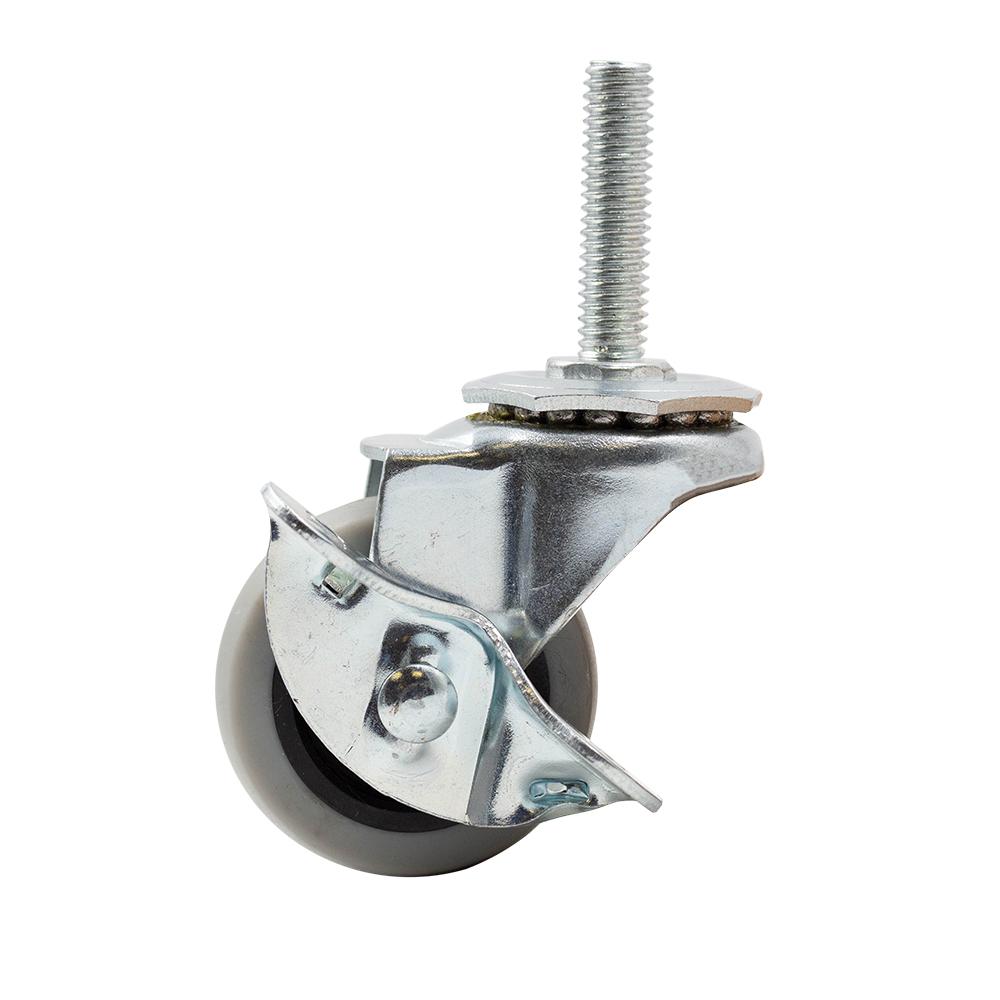 Everbilt 2 in. Medium Duty Gray TPR Swivel Stem Mount Caster with Brake 80 lbs. Weight Capacity
