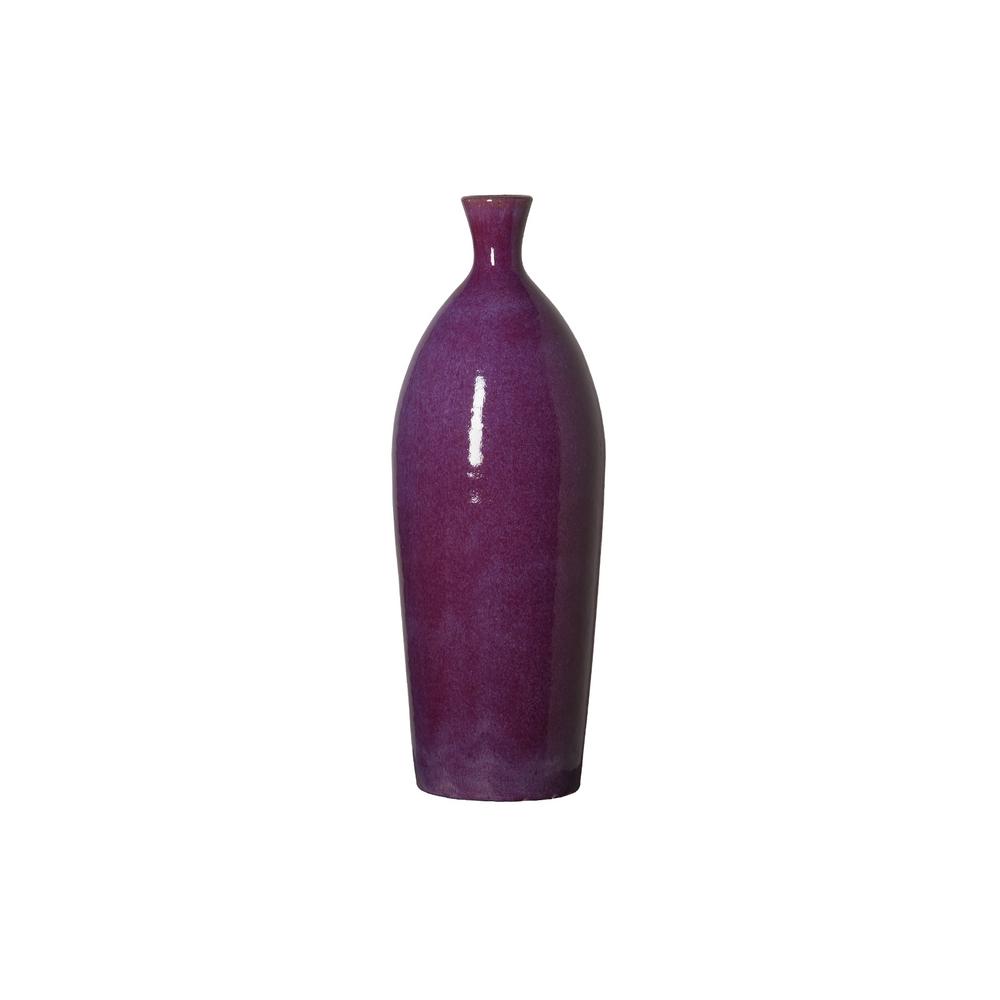 Emissary 23 5 In Eggplant Purple Ceramic Bottleneck Vase 1175ep