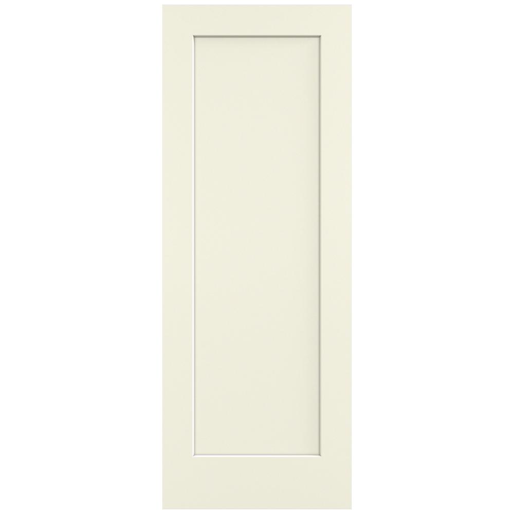 JELDWEN 30 in. x 80 in. Madison Vanilla Painted Smooth Solid Core