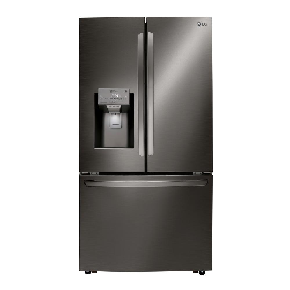 LG Electronics 24 cu. ft. French Door Refrigerator in Printproof Black Stainless Steel