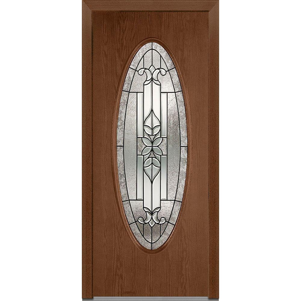 MMI Door 33.5 in. x 81.75 in. Cadence Decorative Glass Full Oval Lite