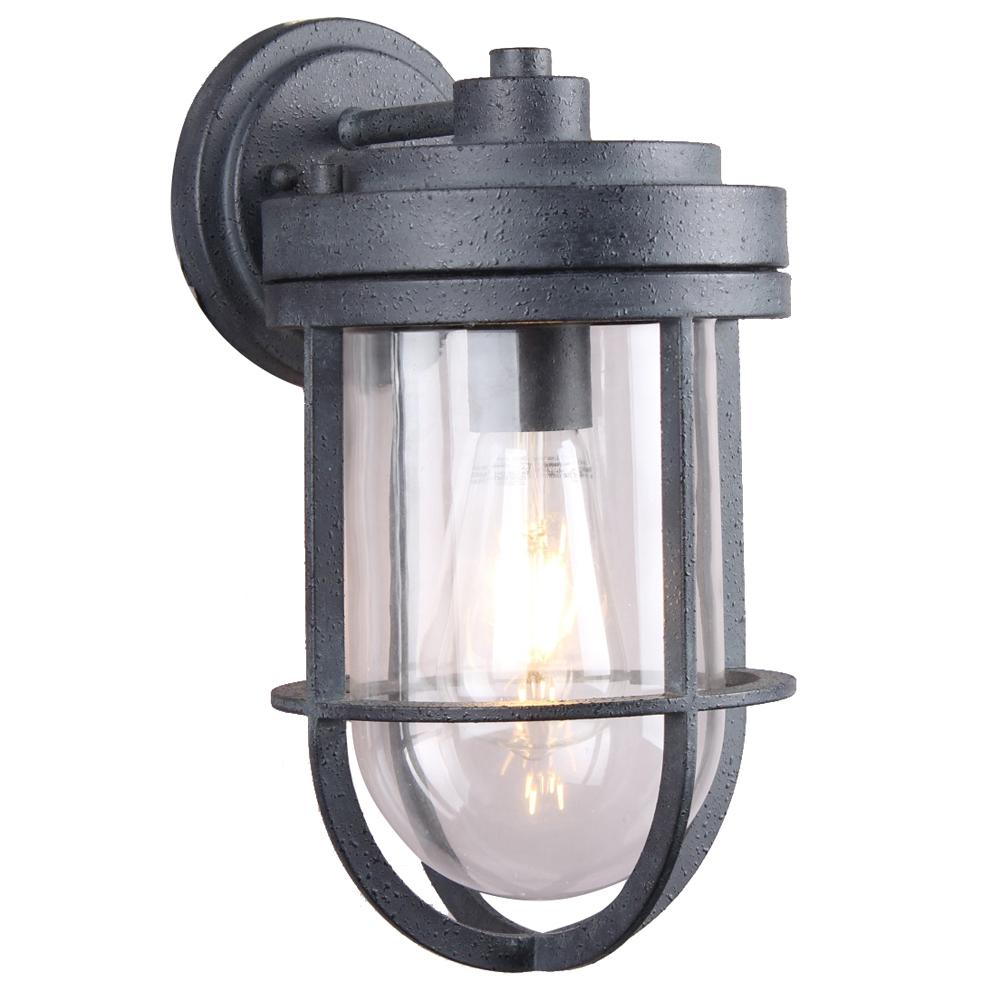 Dsi 1 Light Weathered Zinc Clear Glass Outdoor Wall Lantern Sconce With Led Bulb