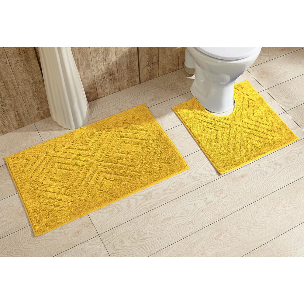 Trier Yellow 20 In X 30 Cotton Bath Rug 2 X 20 In Cotton Bath Rug