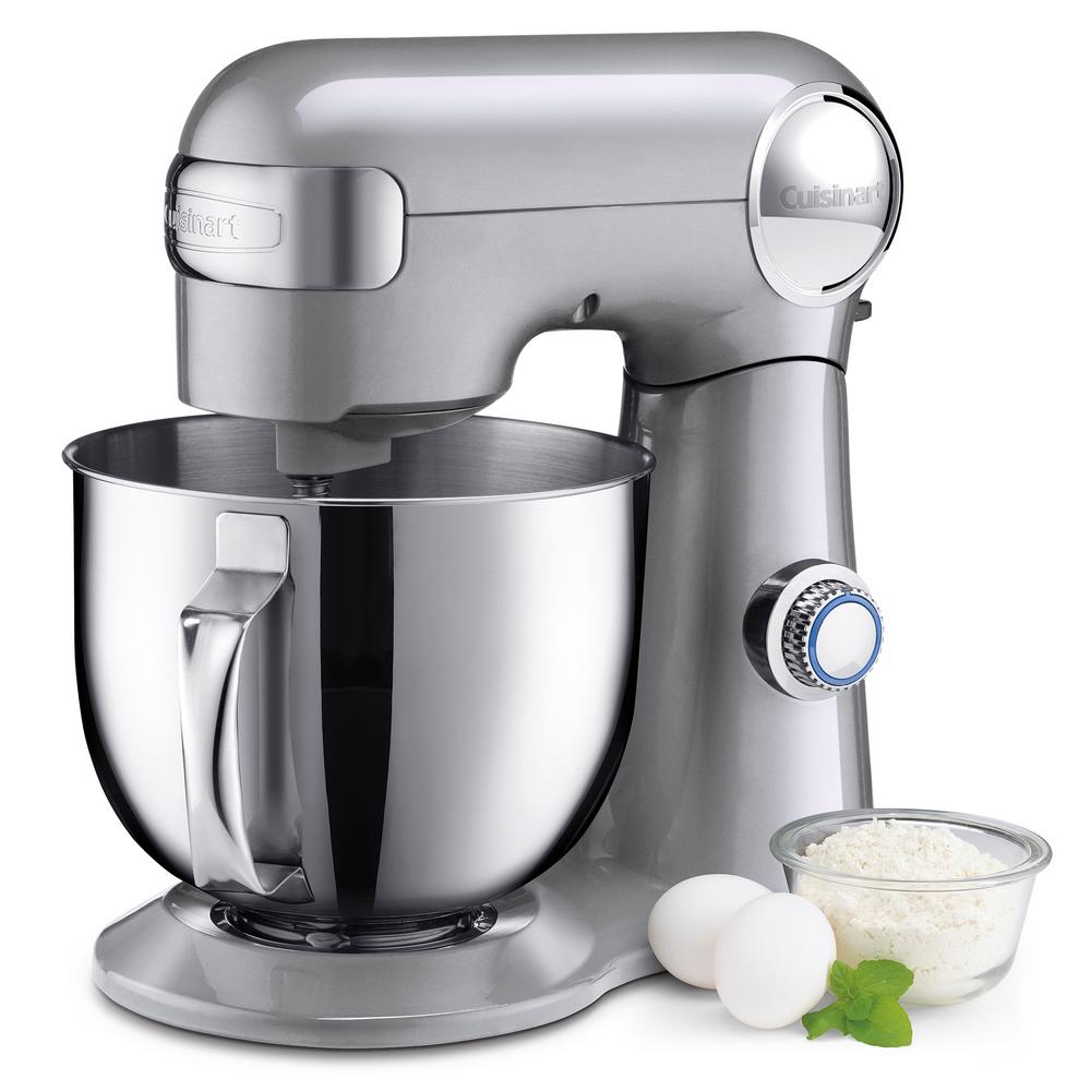 Cuisinart 5.5 Qt. 12Speed Brushed Chrome Stand Mixer with Whisk, Dough