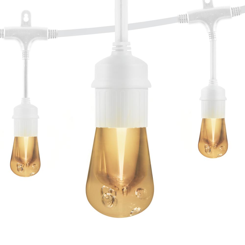String Lights Outdoor Lighting The Home Depot 12 Bulb 24 Ft Vintage Integrated Led Cafe String Lights