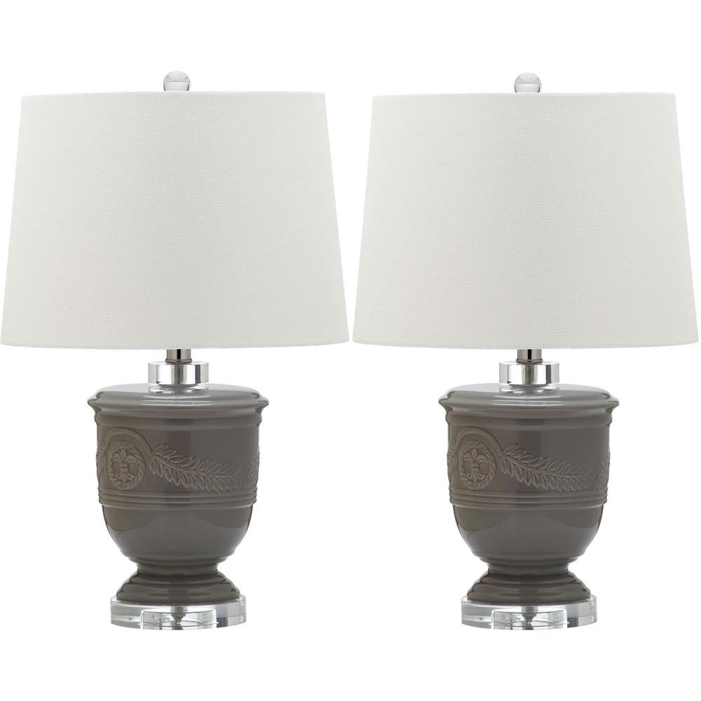 Safavieh Shoal 23 5 In Gray Table Lamp Set Of 2 Lit4252c Set2 Gray Table Lamp Set Of 2