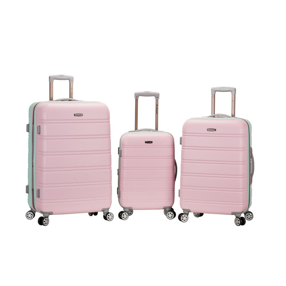 pink 3 piece luggage set