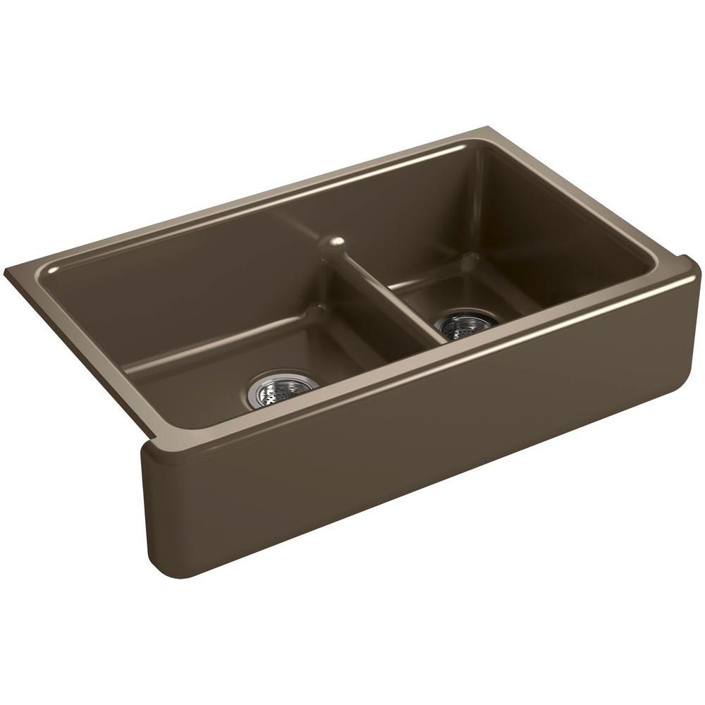 Kohler Whitehaven Smart Divide Undermount Farmhouse A Front Cast Kohler Whitehaven Smart Divide Undermount Farmhouse A Front Cast Iron 36 In Double Bowl