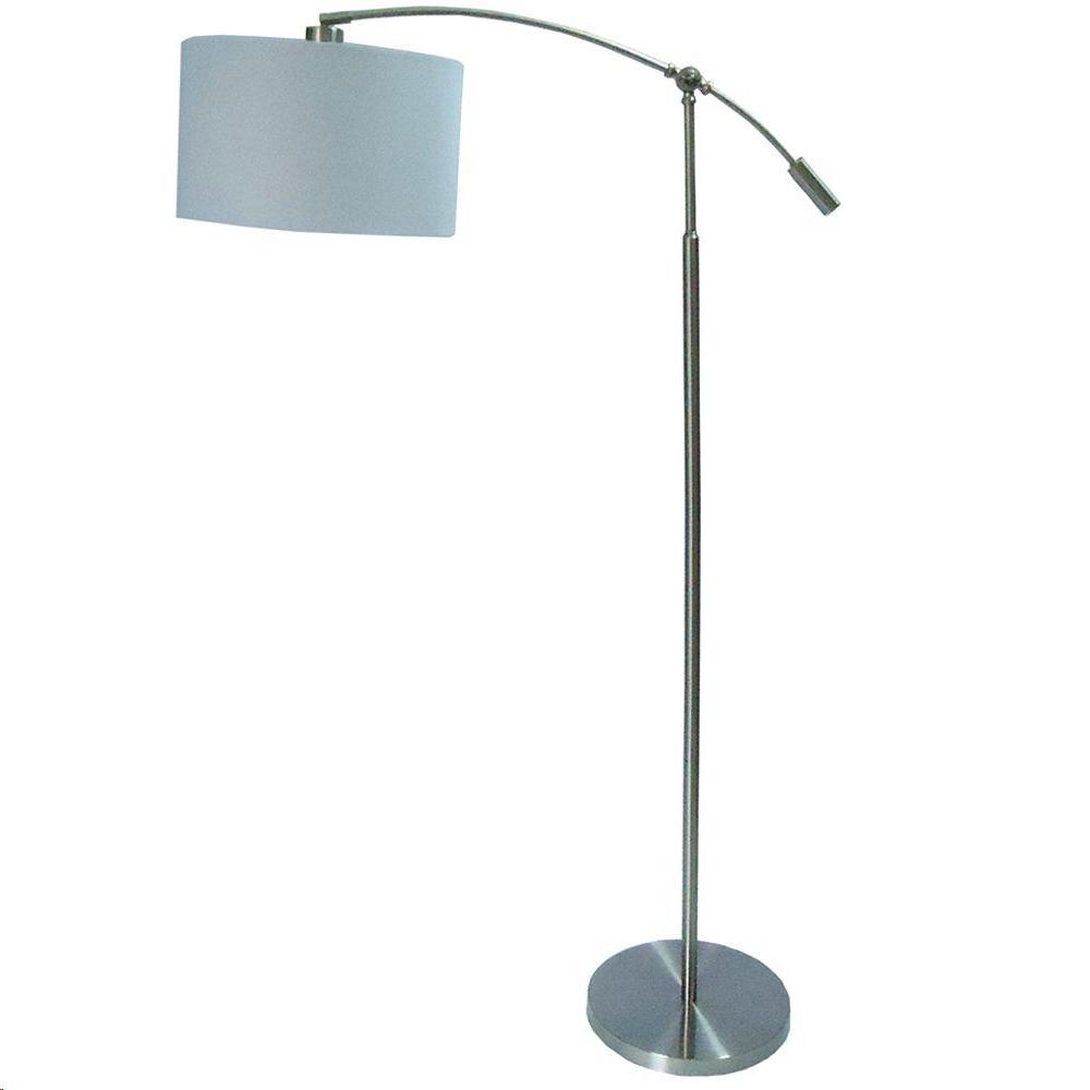 Led Floor Lamps The Home Depot Adjule Height Brushed Steel Arc Lamp Title 20