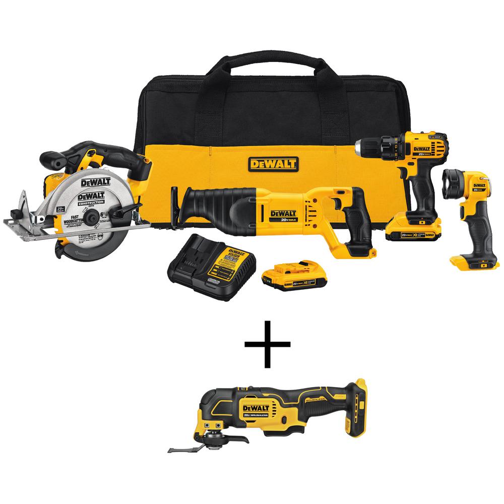 DEWALT 20Volt MAX LithiumIon Cordless Combo Kit (4Tool) with ATOMIC