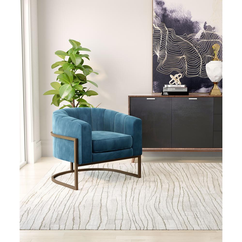 Zuo Blue Velvet Occasional Chair 101153 The Home Depot Zuo Blue Velvet Occasional Chair