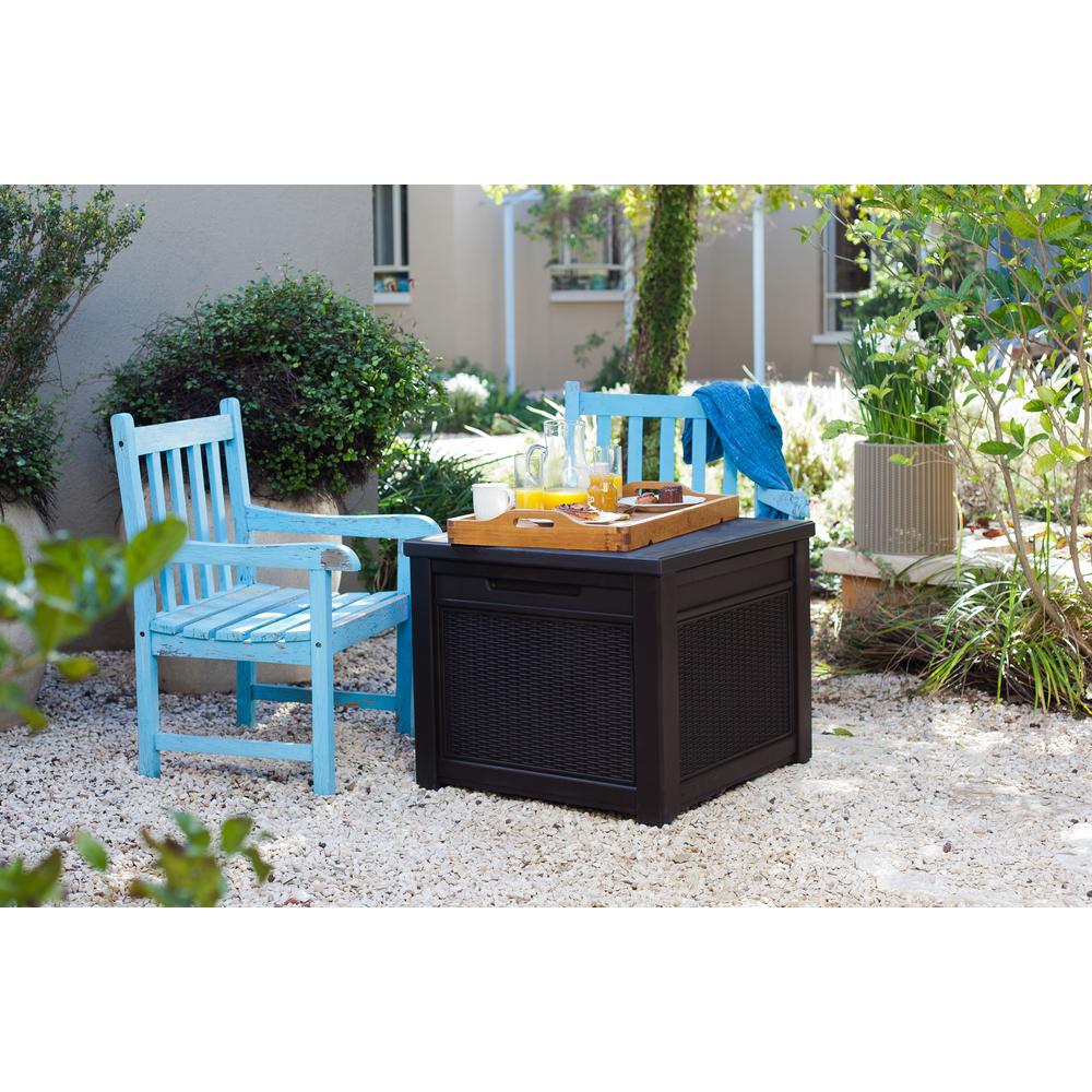 Keter Cube Rattan 55 Gal Deck Box 233705 The Home Depot