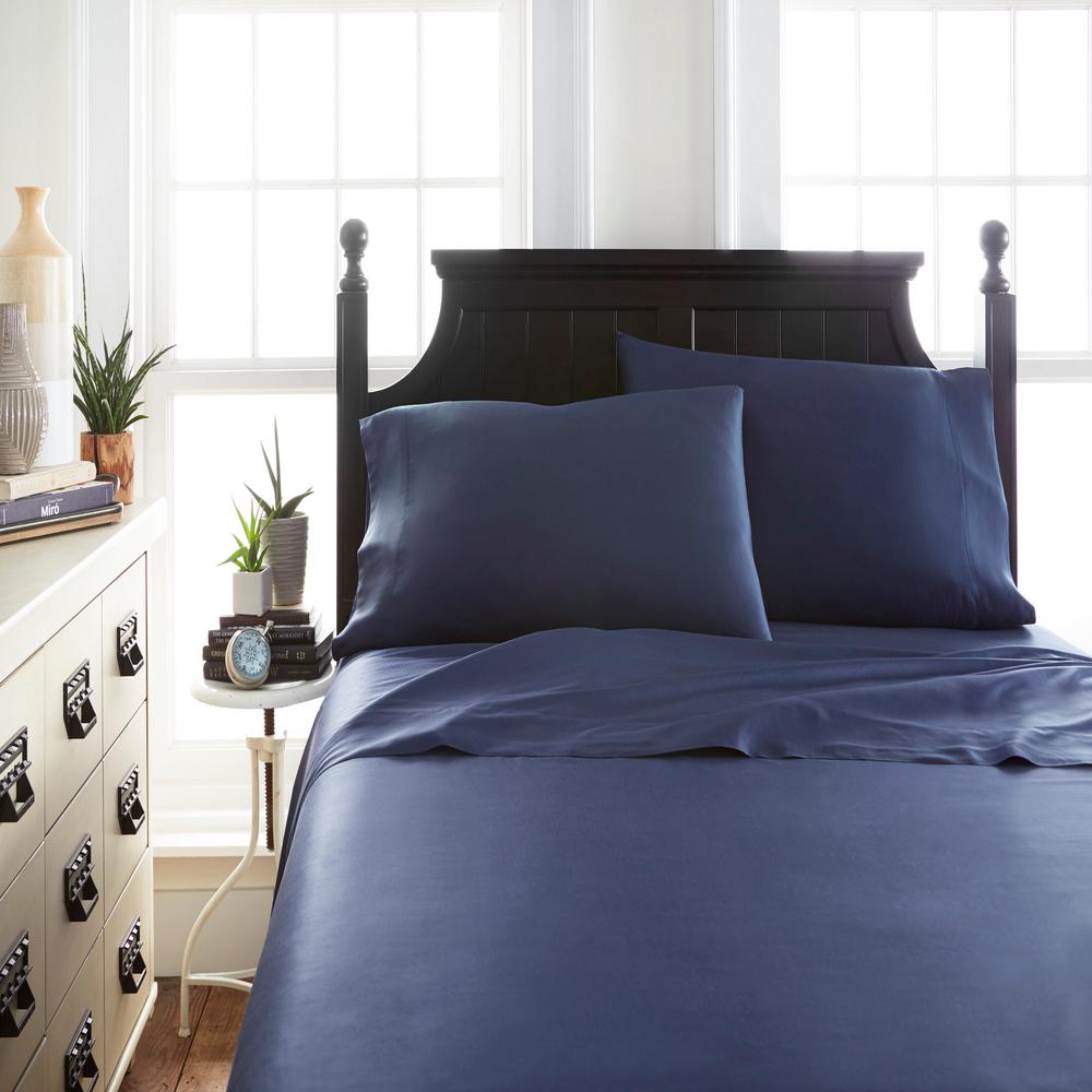 Becky Cameron Bamboo 4 Piece Navy California King Bed Sheet Set Ieh Bamboo 4 Piece Navy California King Bed Sheet Set