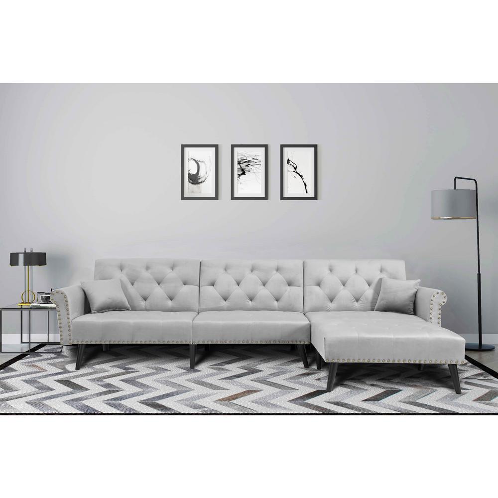 Harper Bright Designs Grey 2 Piece Modern Vintage Futon Sofa Bed