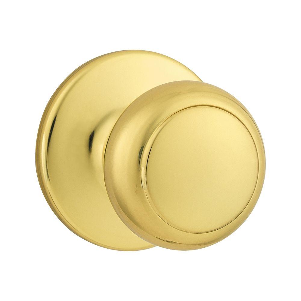Kwikset Cove Polished Brass Passage Hall Closet Door Knob