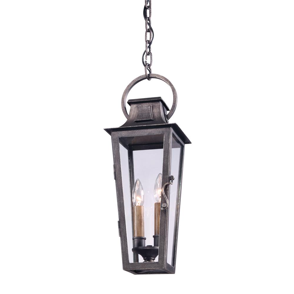 Troy Lighting French Quarter 2 Light Aged Pewter Outdoor Hanging Troy Lighting French Quarter 2 Light Aged Pewter Outdoor Hanging Pendant