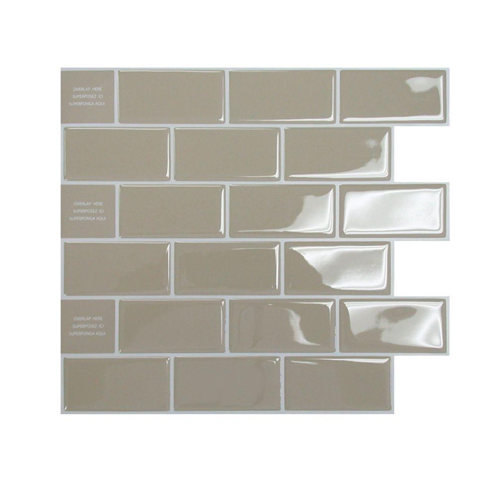 Smart Tiles 9 75 In X 10 96 Subway Mosaic Decorative Wall Tile Smart Tiles 9 75 In X 10 96 Subway Mosaic Decorative Wall Tile Sand