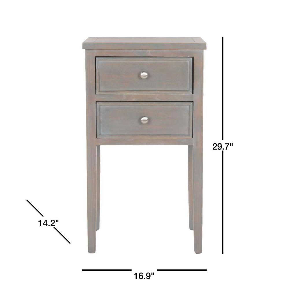 Safavieh Toby Ash Grey Storage End Table Amh6625a The Home Depot