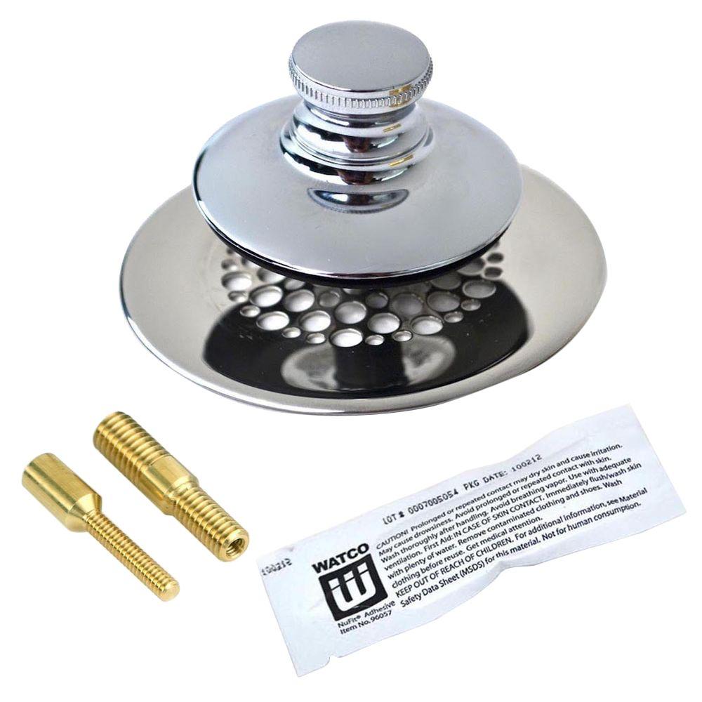 Watco Universal NuFit Push Pull Bathtub Stopper with Grid Strainer and Silicone,... by Watco
