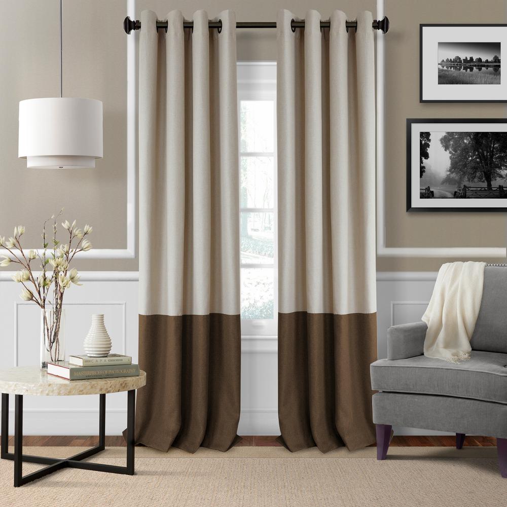 Brown Curtains D Window Treatments The Home Depot L Blackout Grommet Single Curtain Panel In
