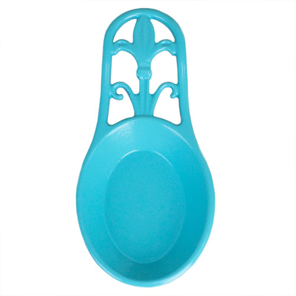Fleur De Lis Cast Iron Turquoise Spoon Rest Hdc51563 The Home Depot Fleur De Lis Cast Iron Turquoise Spoon