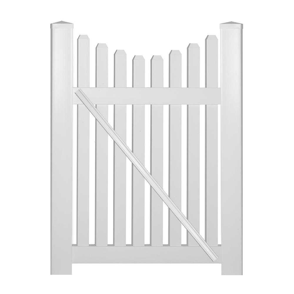 Weatherables Richmond 4 ft. W x 3 ft. H White Vinyl Picket Fence GateSWPI3NRSC3X48 The Home