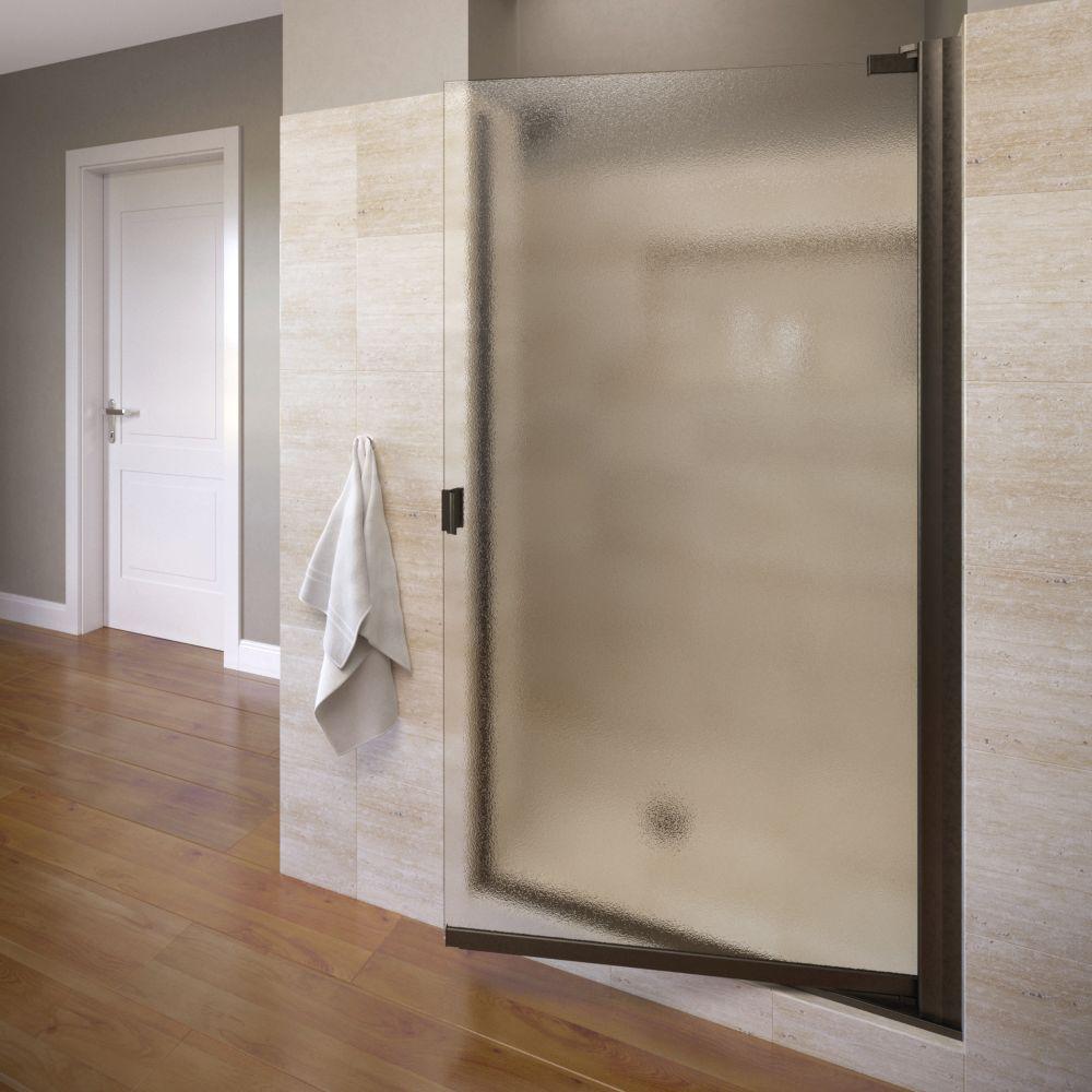 Basco Armon 34 1 4 In X 66 Semi Frameless Pivot Shower Door Basco Armon 34 1 4 In X 66 Semi Frameless Pivot Shower Door Oil Rubbed Bronze With Obscure Glass