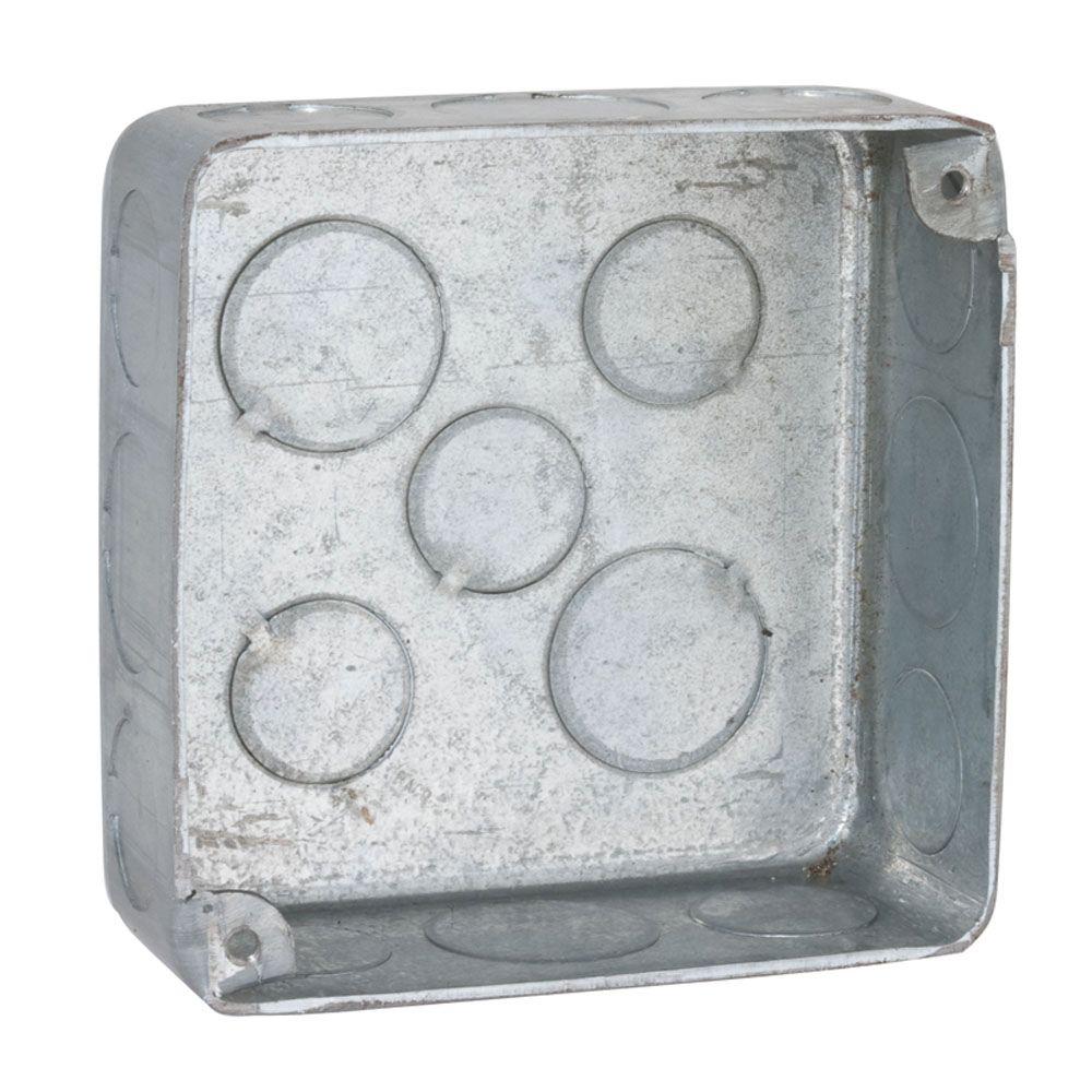 RACO 4 inch Square Plenum Box, Drawn, 1-1/2 inch Deep (50-Pack) by RACO