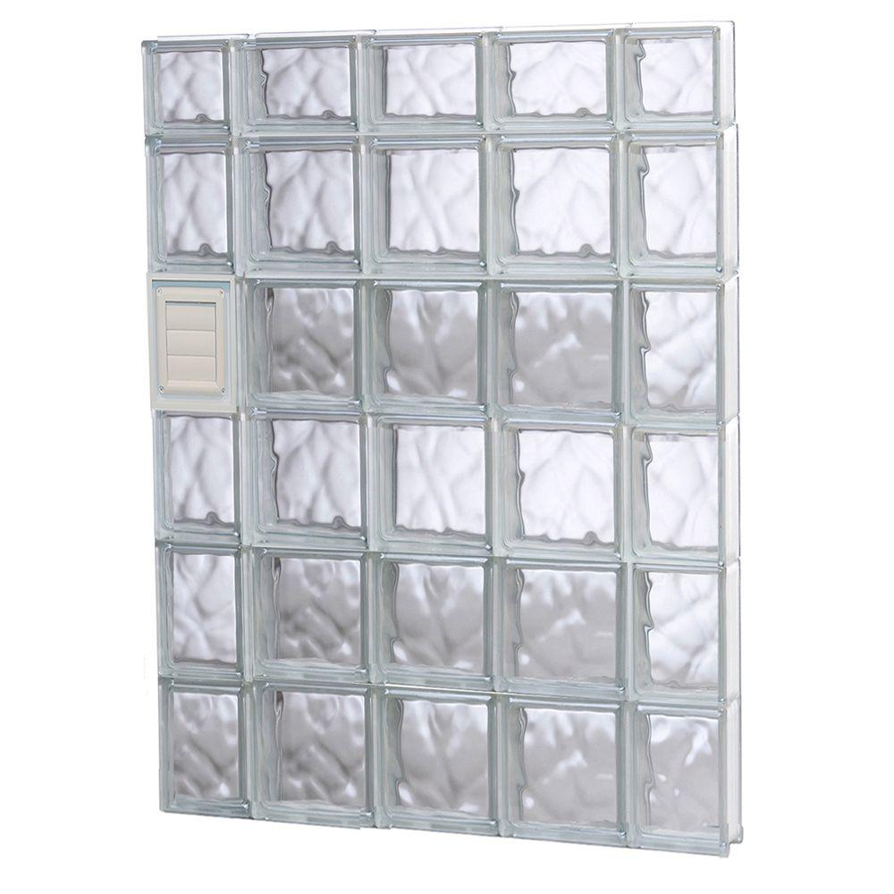 Clearly Secure 34.75 in. x 44.5 in. x 3.125 in. Frameless Wave Pattern