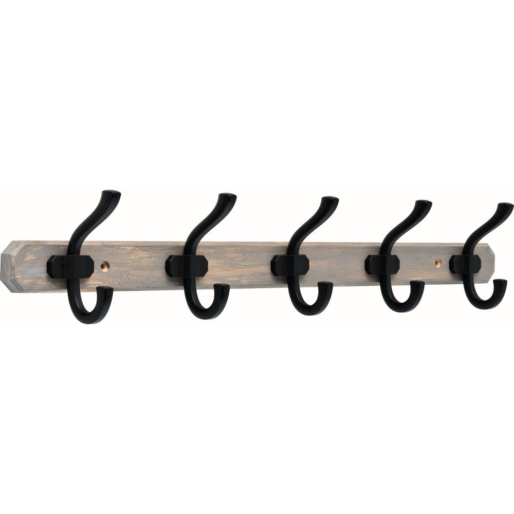 Liberty 24 in. Graywash and Matte Black Hook Rack-R38569-GFB-R - The ...