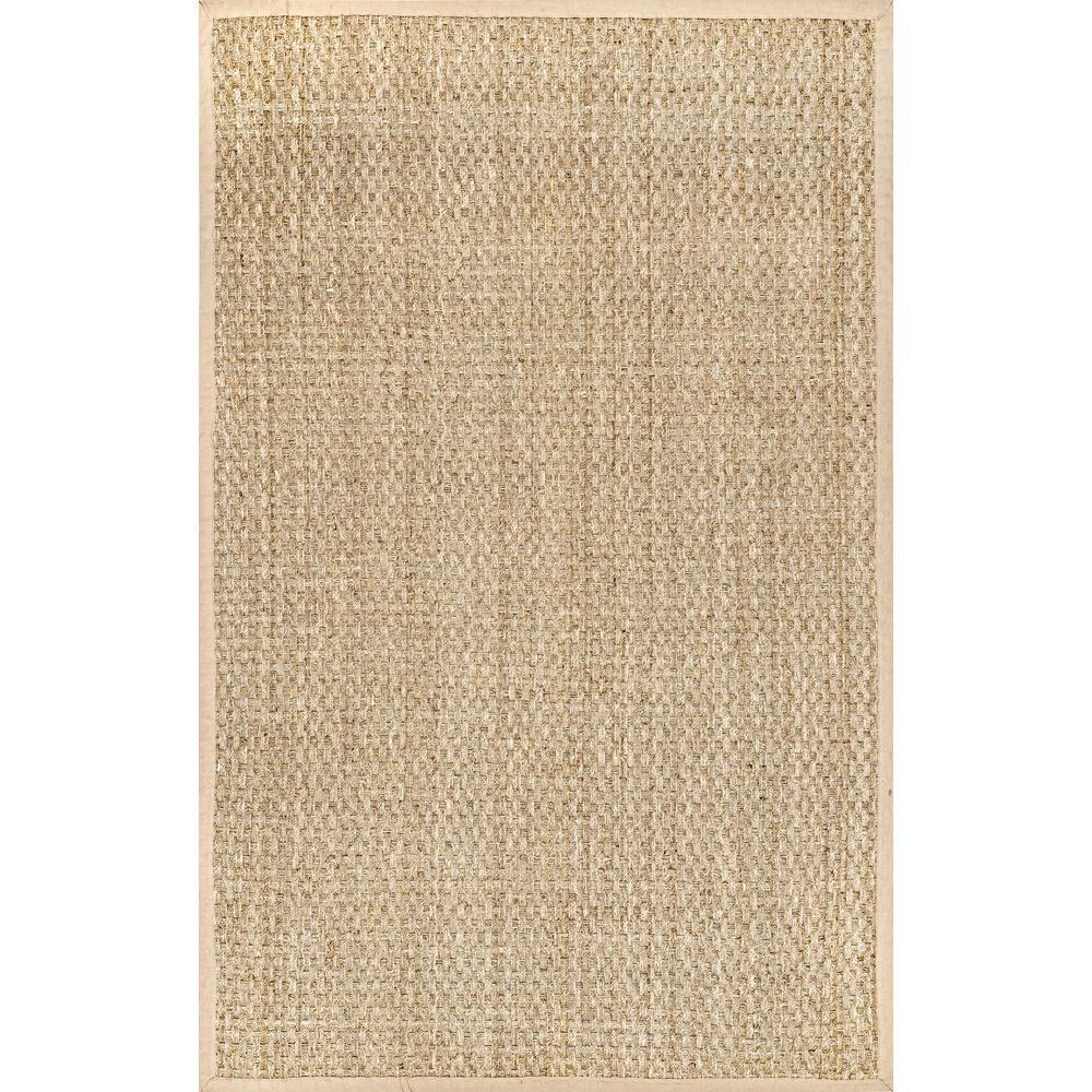 Nuloom Hesse Checker Weave Seagrass Indoor Natural 5 Ft. X 8 Ft. Oval Rug