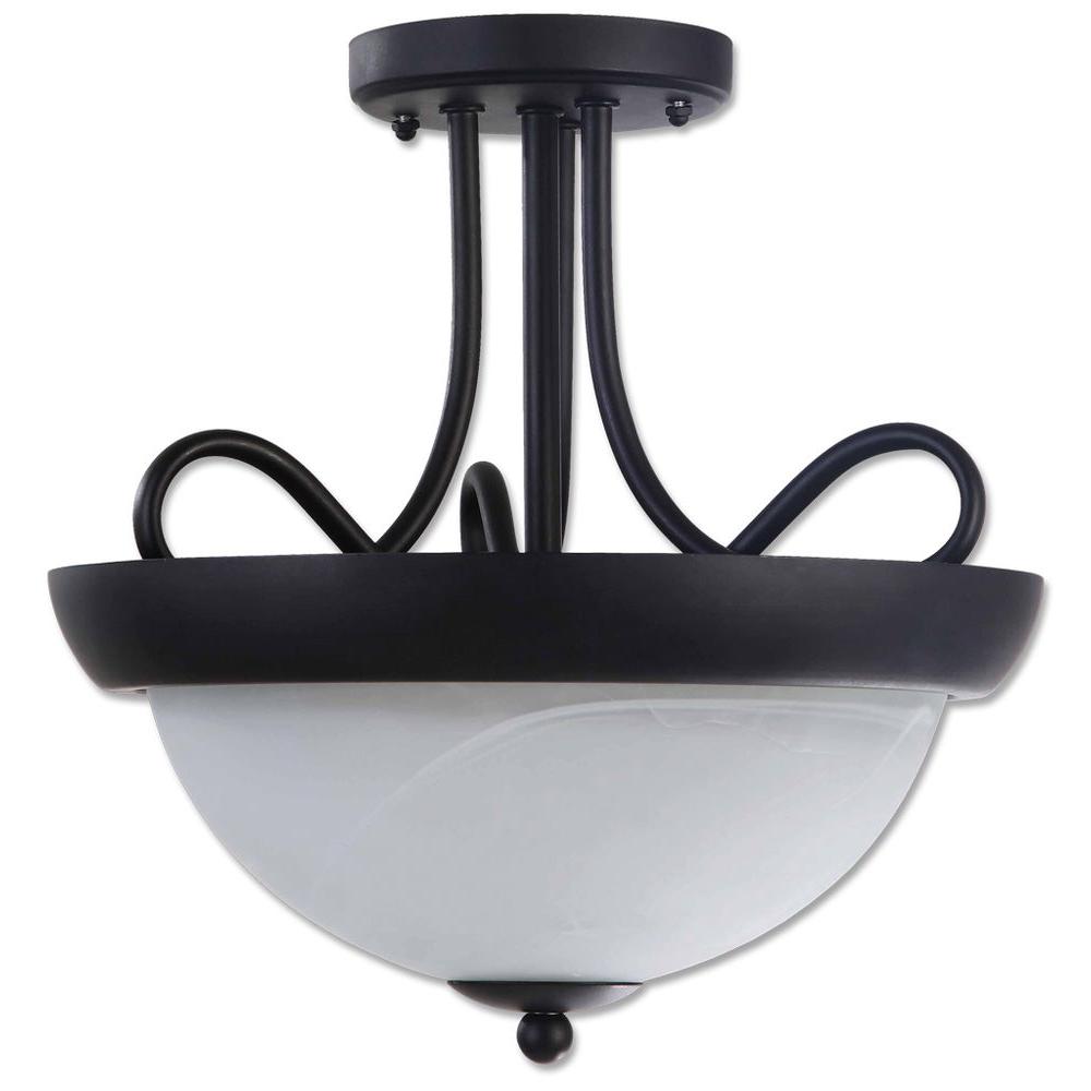 UPC 628366000092 product image for BELDI Ceiling Mounted Lighting Lily Collection 2-Light Black Semi Flush Mount 21 | upcitemdb.com