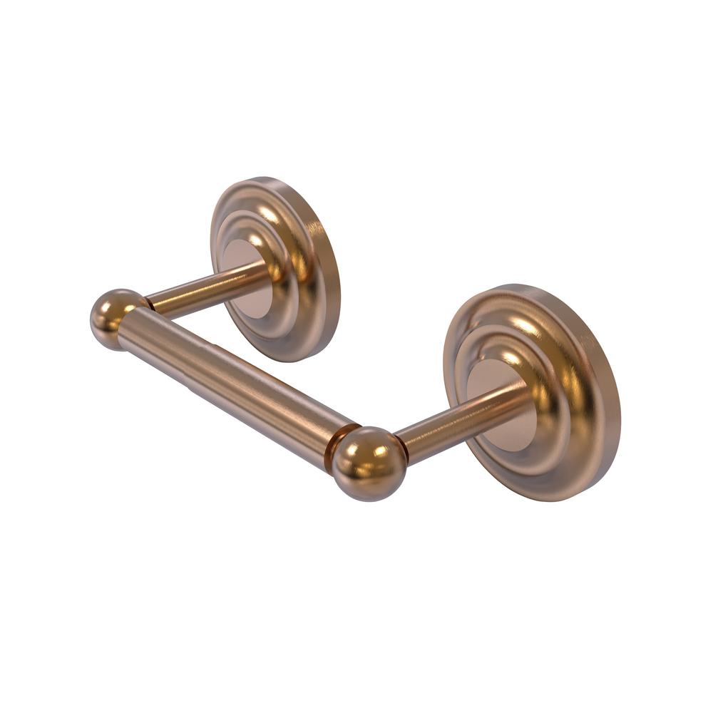 Allied Brass Que New Collection Double Post Toilet Paper Holder In   Brushed Bronze Allied Brass Toilet Paper Holders Qn 24 Bbr 64 1000 